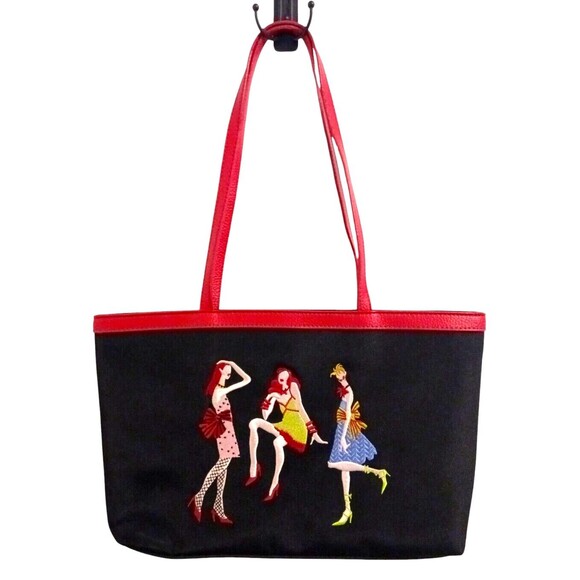 VTG SYDNEY LOVE Hip Chic Embroidered Fashion Fashionista Nylon Tote Shoulder Bag - Picture 1 of 6